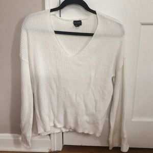 Nordstrom Free press white sweater with bell sleeves